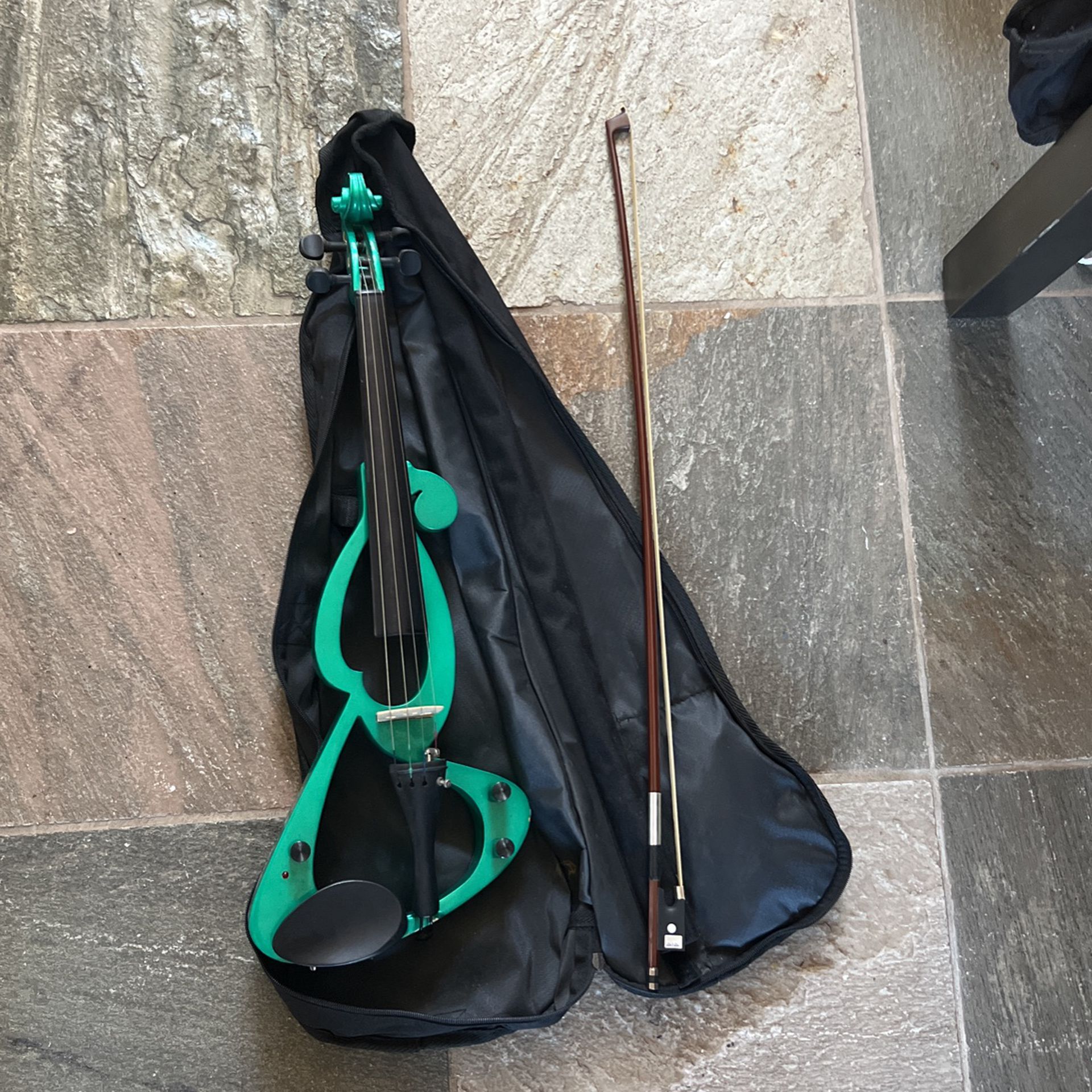 Electric Violin With Case And Bow