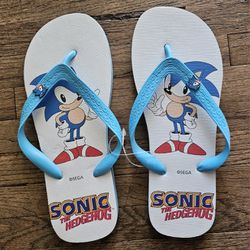 NEW SONIC THE HEDGEHOG  FLIP FLOP SANDALS ADULT SIZE 8    