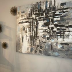 Wall Hanging and 3 Bronze Accent Pieces