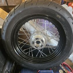 Brand New, Harley Davidson, Front Wheel And Tire, Laced. Perfect Condition