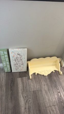 Shelf and signs