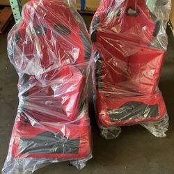 #01 Bucket Seat Universal Fixed Back Racing Seats with Bottom Mount Sliders,21.5" W X 22" D X 36" H,Red/Black, Jdm Racing 