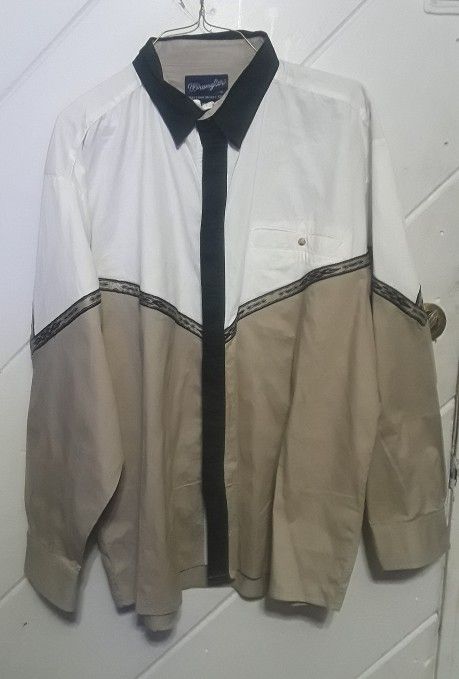 Vintage Western Wrangler Cowboy Rodeo Southwestern Pattern Mens Shirt. XXL