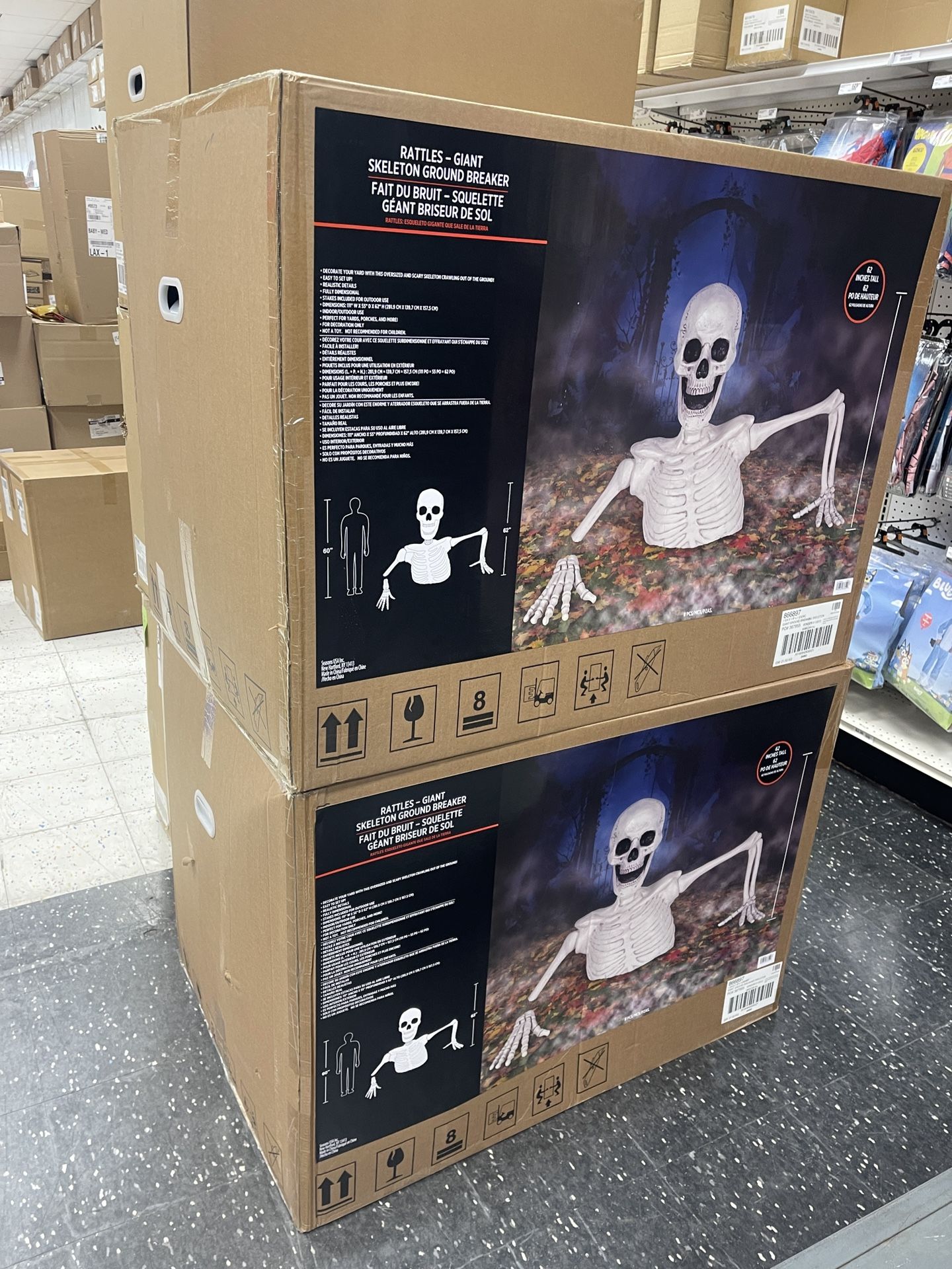 Party City Rattles Giant Ground Breaking Skeleton
