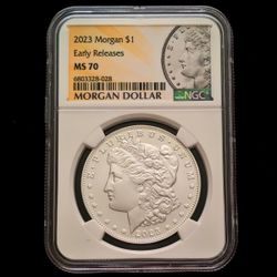 2023 Morgan One Dollar pure .999 fine silver NGC slabbed and graded MS70 $1 coin