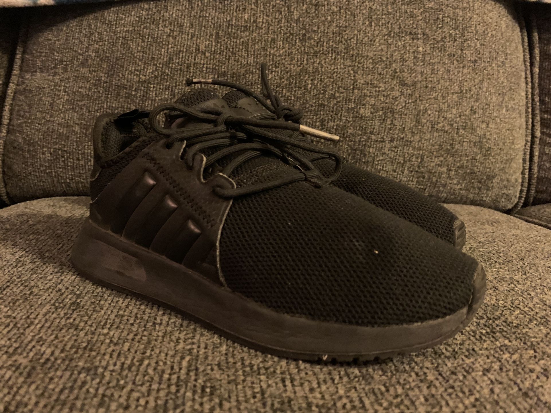 adidas X_PLR youth black running shoes size 1