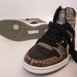 Puma Unlimited Hi 345224 03 SUPER RARE, Burnt Olive/black/spray Green, Size 9.5
