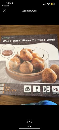 wood base serving bowl