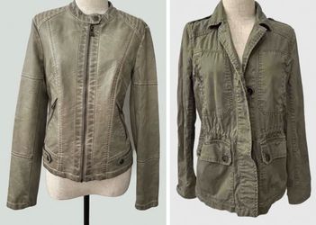 women’s 2 jacket lot Lebby faux leather + Mango / MNG - size XS / S