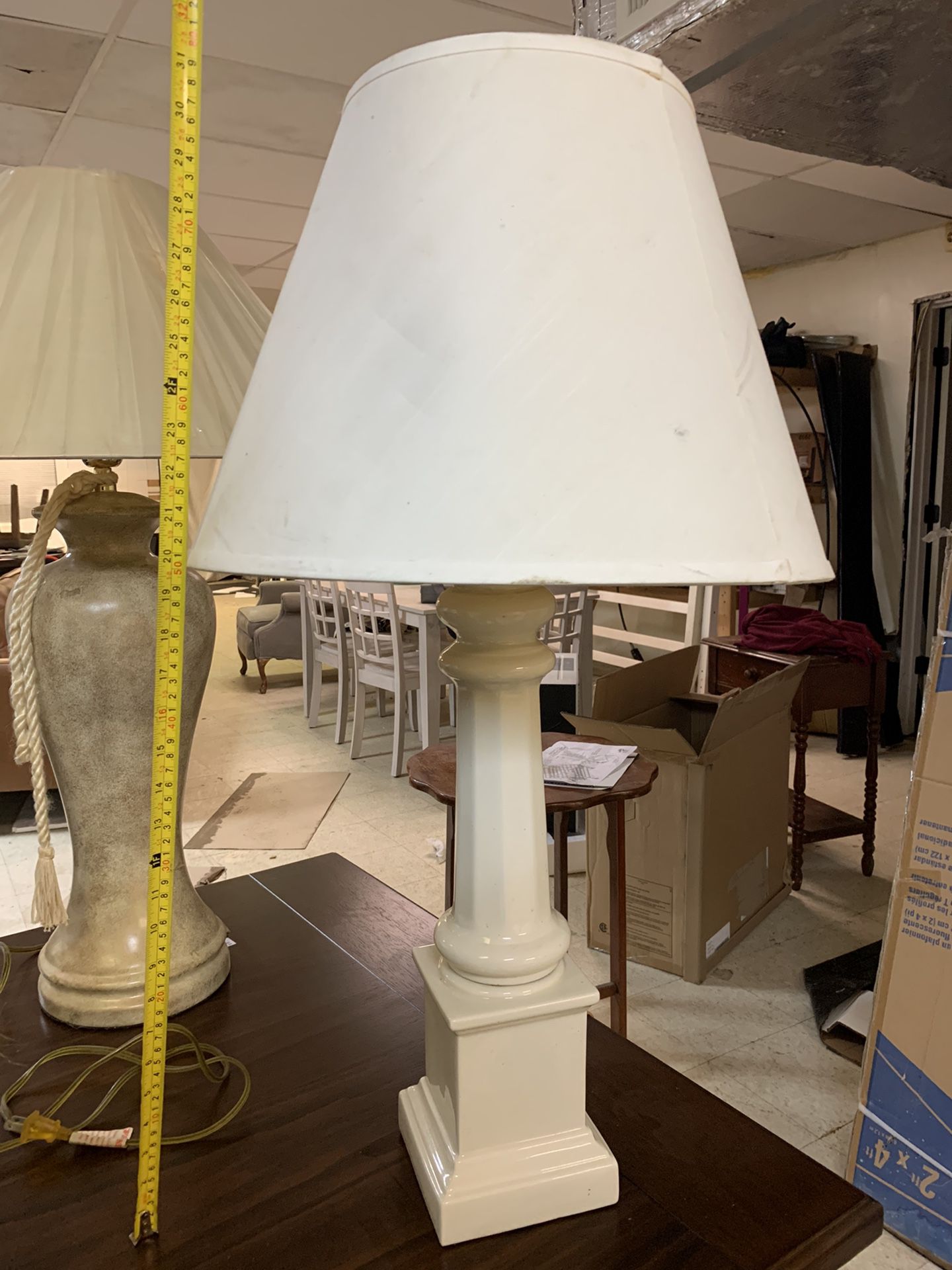Used Single Lamp With Shade Approximately 31 Inches in Height