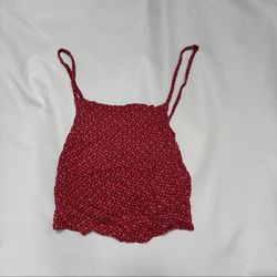 Brandy Melville Red Floral Halter Top
