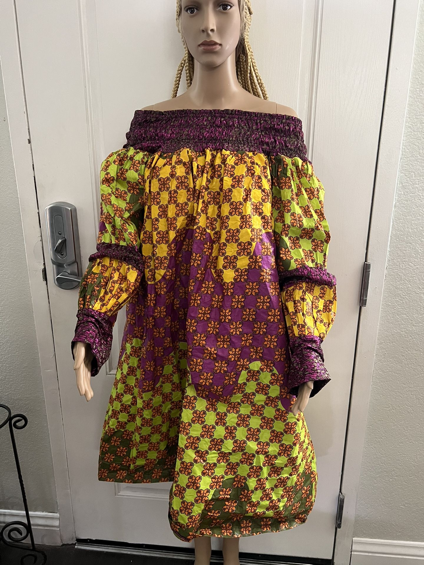 New Medium to Large African Print Dress
