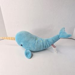 Douglas Spike Blue Narwhal 17" Plush Stuffed Animal 2016 Cuddle Toy #4129