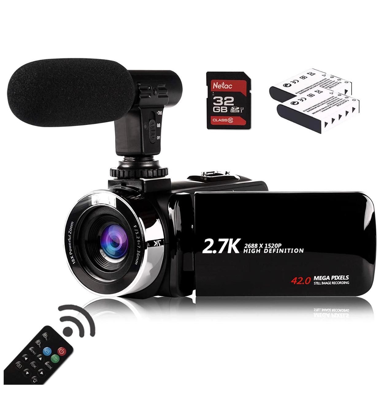 Newly packed Video Camera Camcorder with Microphone, Vmotal