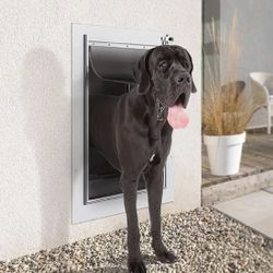 NEW Baboni 3 Flap Pet Door For Wall Size Large for Pets up to 100 Pounds New, Open Box For Walls that are 4 3/4 to 7 1/4 inches thick Flap Opening is 