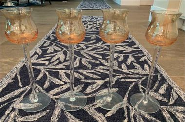Vintage Lenox Gems in Iridescent Glass Candle Holders