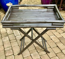 Bamboo Butler Table, Espresso : 24”W x 16”D X 23.5”H