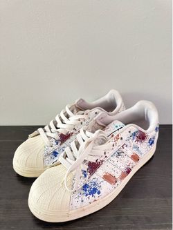 adidas Superstar Men's Low Top Lace Up Leather Sneakers White/Multicolor ID9770