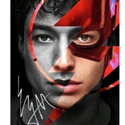 Ezra Miller Autographed 2021 Justice League 8x10 Barry Photo