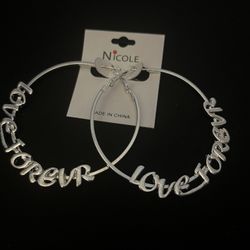 Silver Hoop Earrings * New