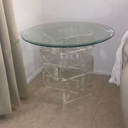 Glass Side Table 