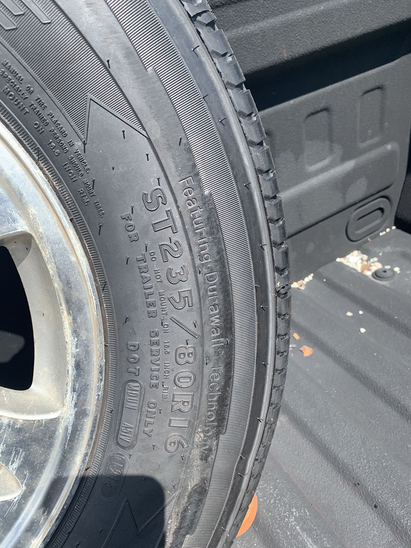 Trailer rim and tire (brand new)