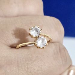 18k gold plated CZ ring  Anillo de Zirconia laminado en oro 18k 