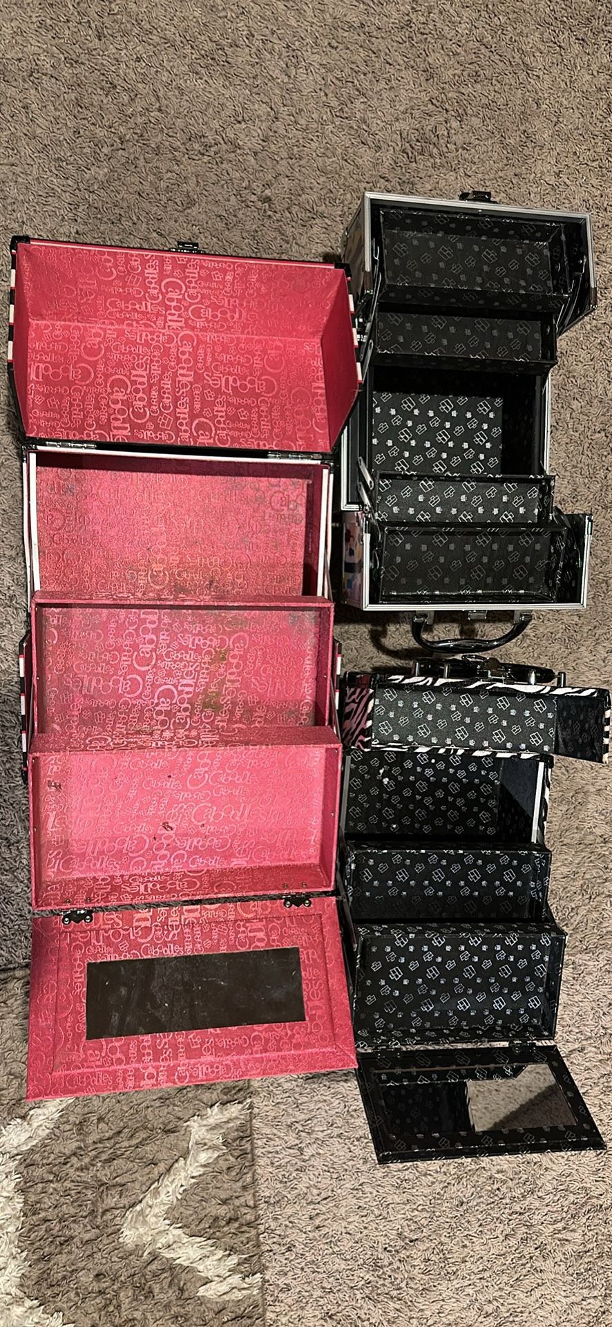 Used Caboodles Makeup Foldable Organizer Trays