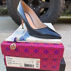 Tory Burch Black Leather Pumps | Greenwich 85mm