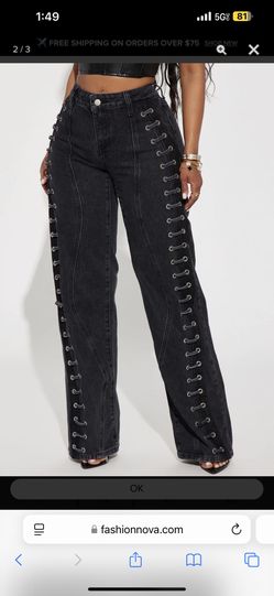 Lace Up Jeans