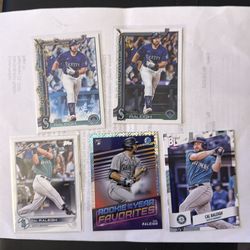 Cal Raleigh ROY Favorites and 4 other cards in a 5 card lot