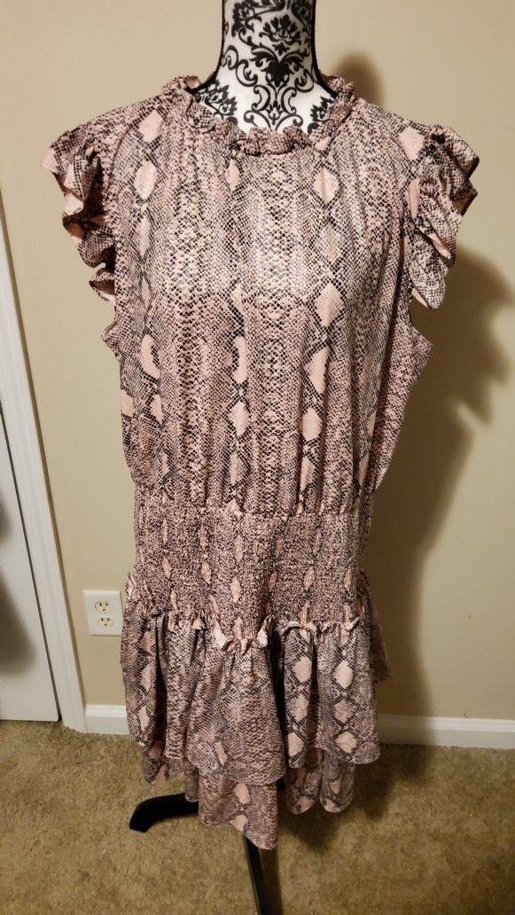 Perfectly Priscilla Snake Skin Print Dress Size 3XL 