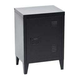Open Box Homy Casa GRAVES SOLO BLACK A 15.75" W x 11.81" D x 22.44" H Iron Storage Cabinet