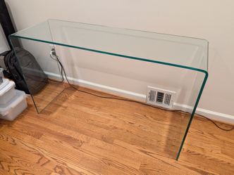 Modern Waterfall Tempered Glass Console Table