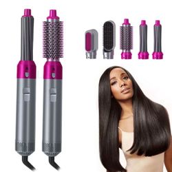 5 in 1 Hair Dryer Brush, Multifunctional Hot Air Brush, Blow Dryer Brush,Style Dryer Brush/Curling Iron/Straightener Brush, Hair Dryer Brush for All H