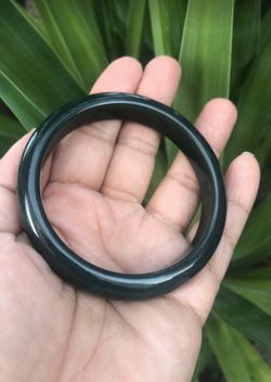 Dark green jadeite Jade Bangle 62mm