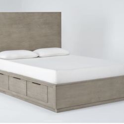 Queen Size Platform Bed With Storage And Queen Size Mattress 