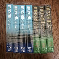 7 Vhs Tapes New Maxwell 