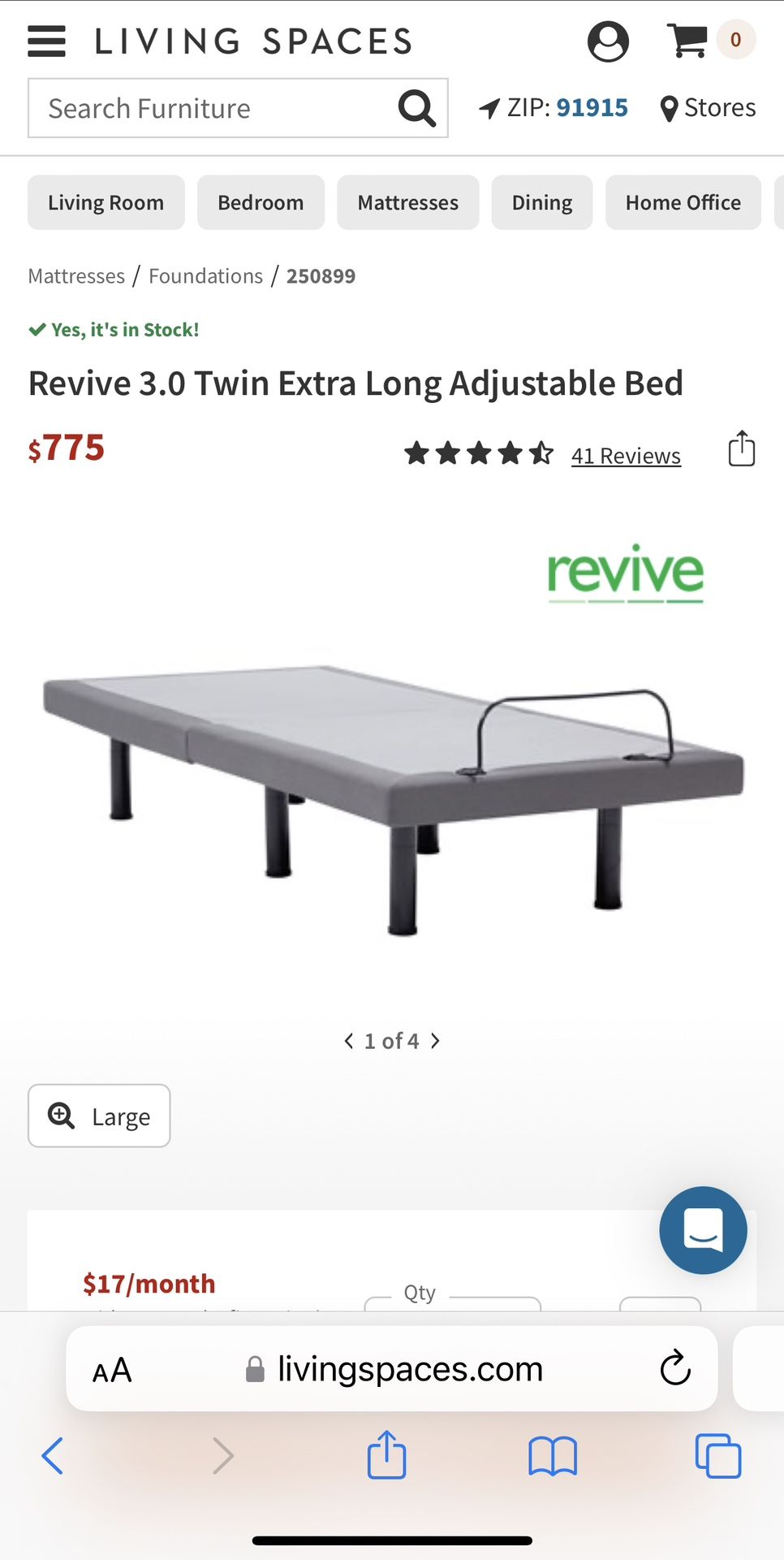 Revive 3.0 Twin Extra Long Adjustable Bed Frame (2)