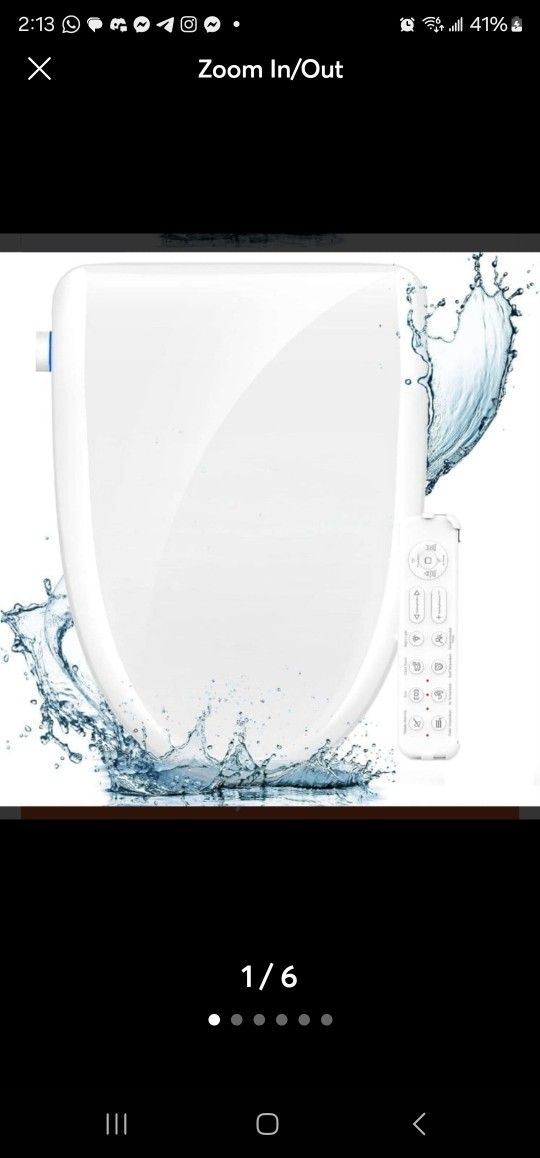 FVZ Bidet Toilet Seat Elongated Smart Heated Toilet Seat with Warm Water & Dryer