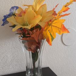 Vase And Artificial Leaves