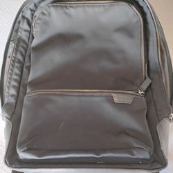 Black Tumi Nylon Backpack with Front Zipper Pocket