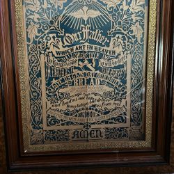 Our Father Hand Carved Wood Scripture Frame