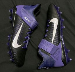 Nike Alpha Menace Pro 2 Football Cleats BV3945-500 Black Purple Mens Size 12