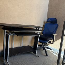 computer desk and office chair