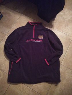 NFL Super Bowl XXXVIII Vintage Fleece Pullover with Quarter Zipper: Men's Size XXL