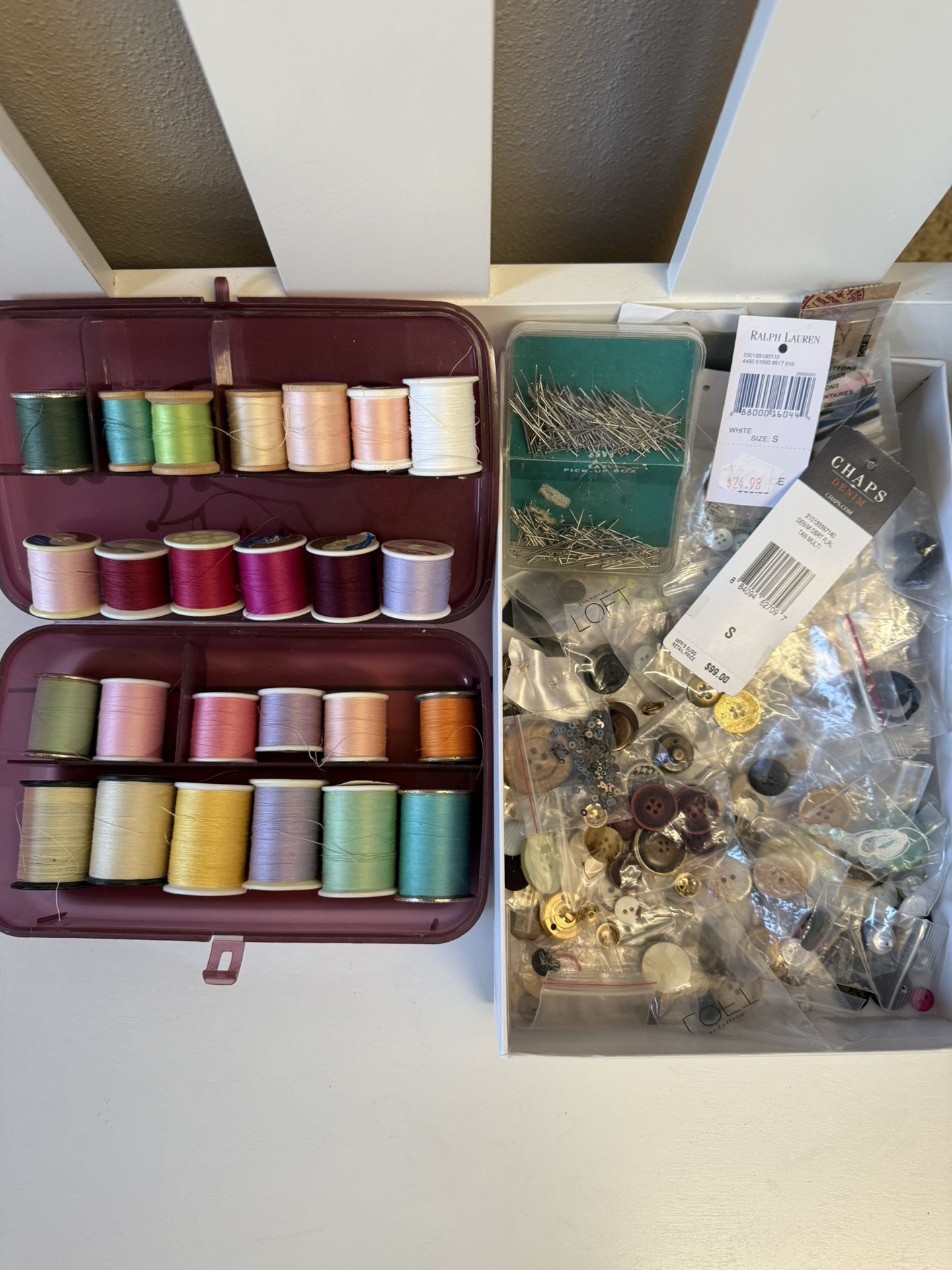 lots of thread and buttons