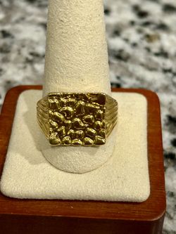 NEW 14ktgp Men’s Nugget Ring 