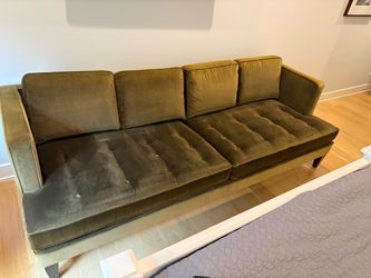 Room & Board Hutton-Style Sofa – Olive Velvet