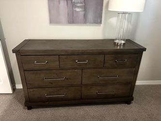 Wooden Dresser with Metal Handles